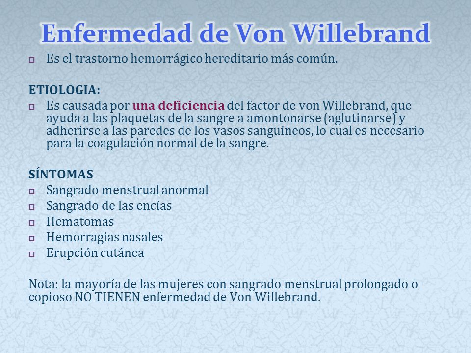 Perfil de enfermedad de von willebrand hipertensión Perfil de enfermedad de von willebrand hipertensión